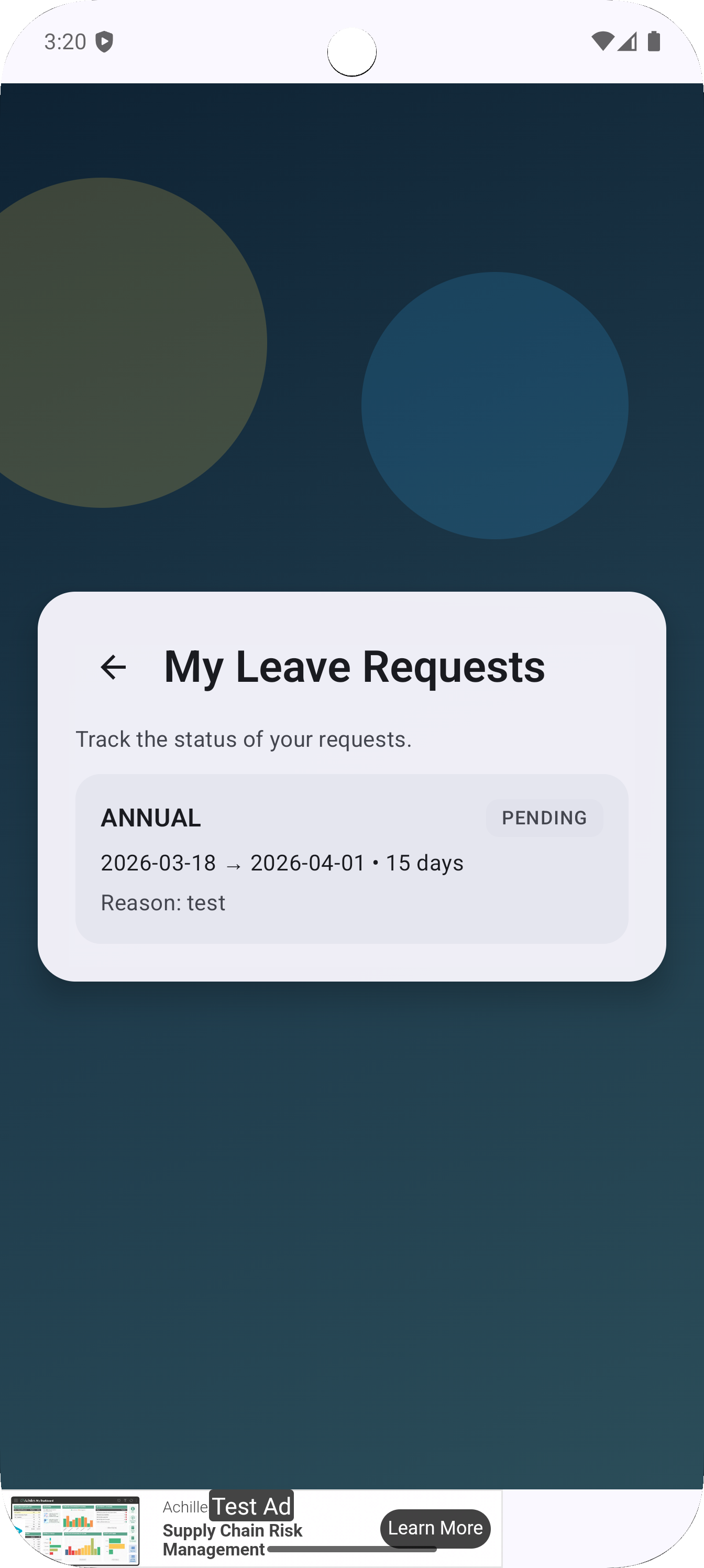 Simple HR System employee profile detail screen